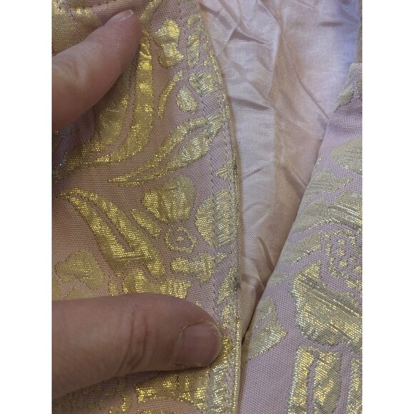 Vintage Y2K Betsey Johnson Blazer Jacket Pink Gold Jacquard Floral Size 4 - Picture 11 of 11